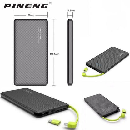 Carregador Portátil Pineng Power Bank 10.000mAh IPhone V8 USB