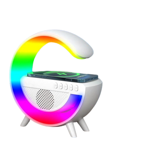 Carregador Sem Fio Bluetooth RGB Atmosfera Caixa de Som