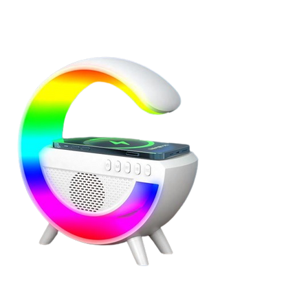 Carregador Sem Fio Bluetooth RGB Atmosfera Caixa de Som